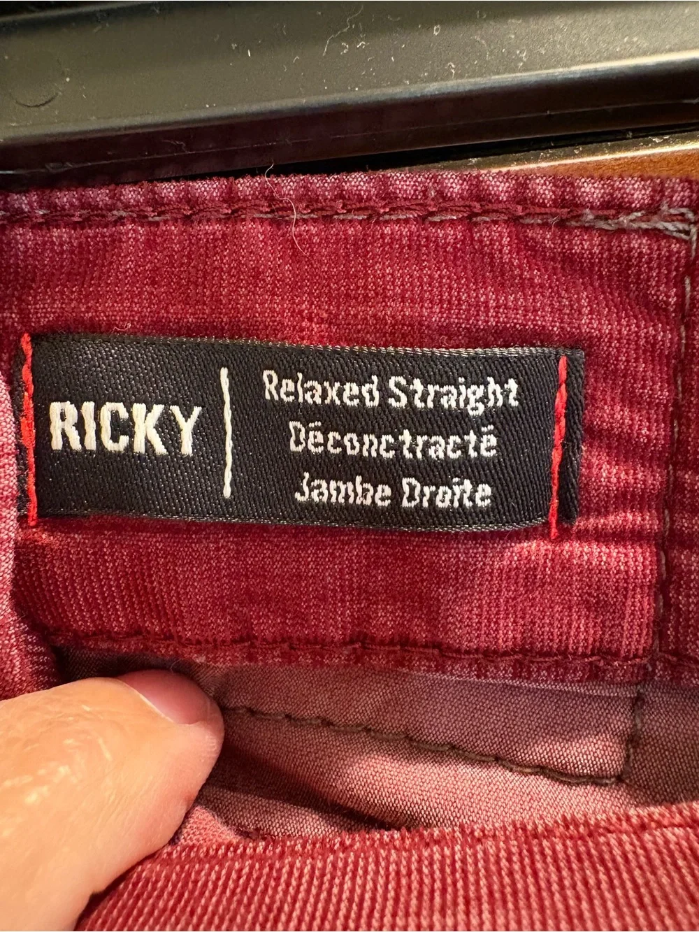 True Religion “Ricky” Men's Burnt Red Micro Corduroy Casual Pants - 33
